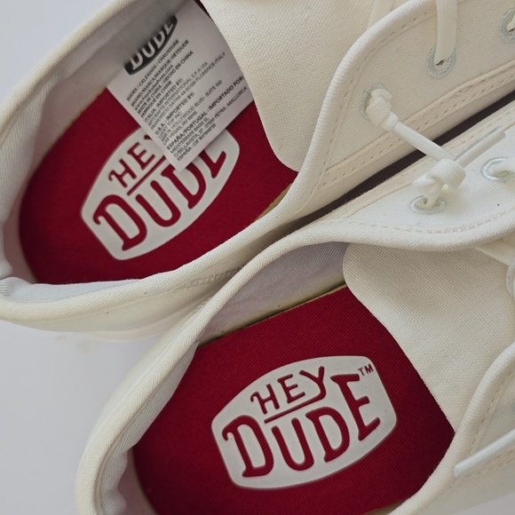 NWT Hey Dude Cody M Canvas White Lace Up Shoes Sneakers Size 9 - Picture 8 of 15